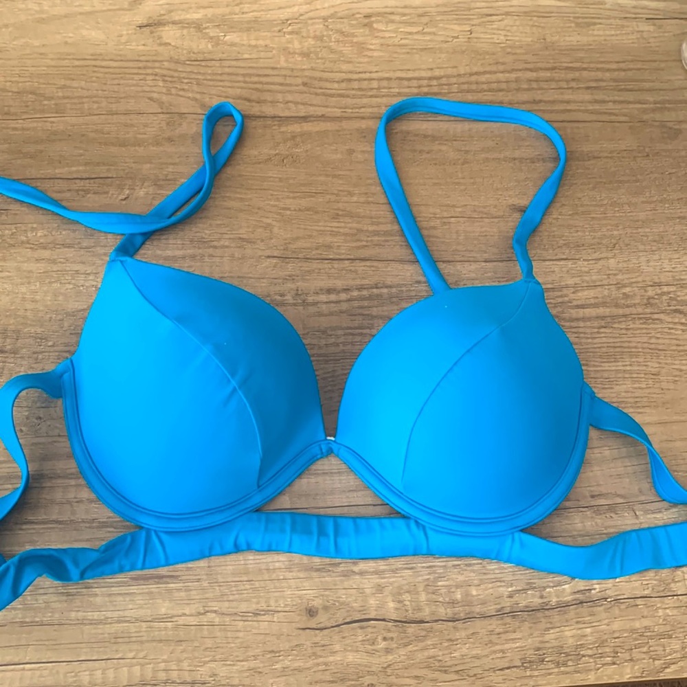 Blue bikini top